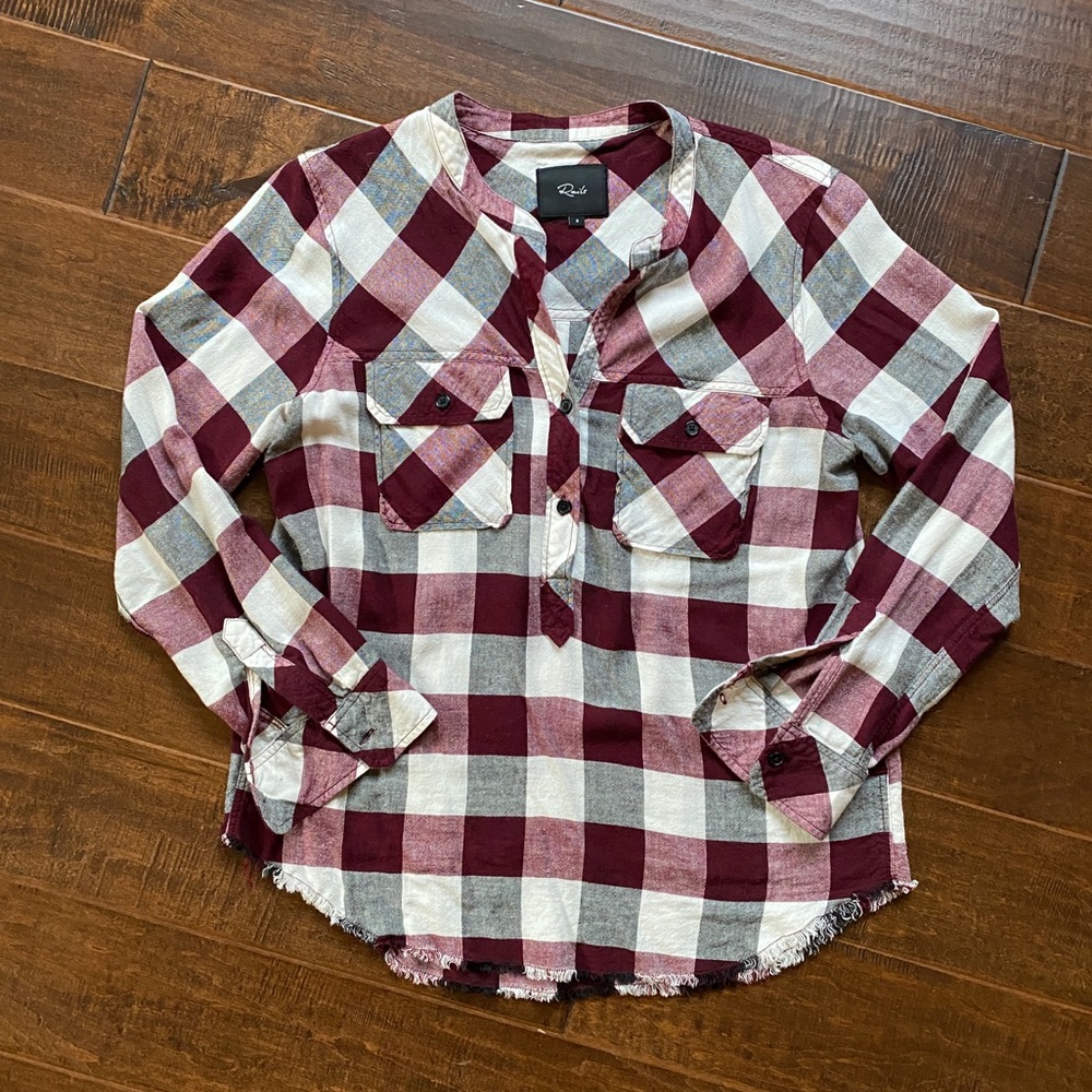 Rails Redding Plaid Popover Blouse, Small